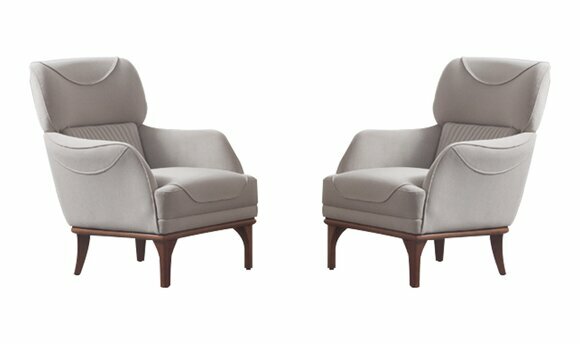 Hellgrau taufrischen modernen Stil Sessel für Wohnzimmer neu 2 tlg