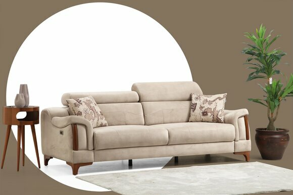 Dreisitzer Sofa Couch Wohnzimmer Designer Möbel Modern Polster Textil
