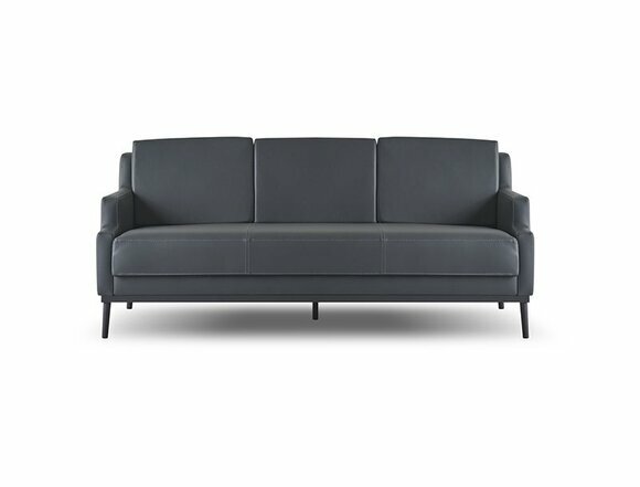 Sofa 3-Sitzer Dunkelgrau Einfarbig Modern Design Stil Arbeitszimmer