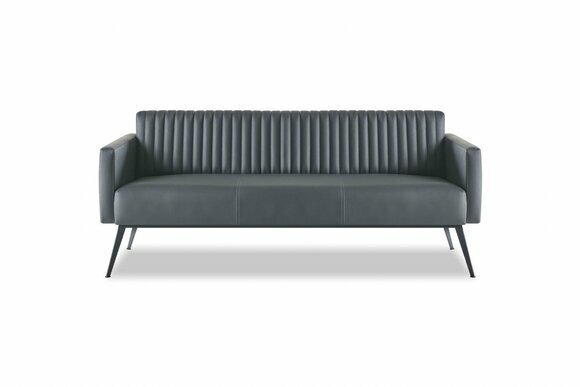 Sofa 3-Sitzer Schwarz Einfarbig Muster Arbeitszimmer Modern Design Stil