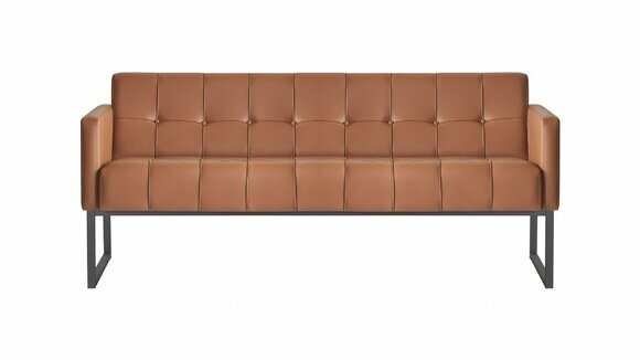 Sofa 3-Sitzer Braun Einfarbig Modern Design Arbeitszimmer Wohnzimmer