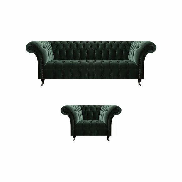 Schwarz Polstermöbel Wohnzimmer Dreisitzer Sofa Couch Neu Sessel