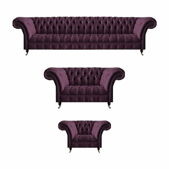 Lila Chesterfield Couchen Designer Wohnzimmer Einrichtung Luxus Sofas