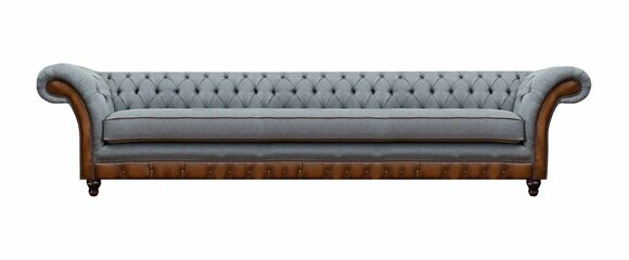Graue Chesterfield Bettfunktion Viersitzer Polstersofas Designer Couch