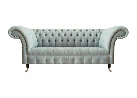 Hellgraue Chesterfield Polstermöbel Wohnzimmer 3-Sitzer Couch Edle Möbel