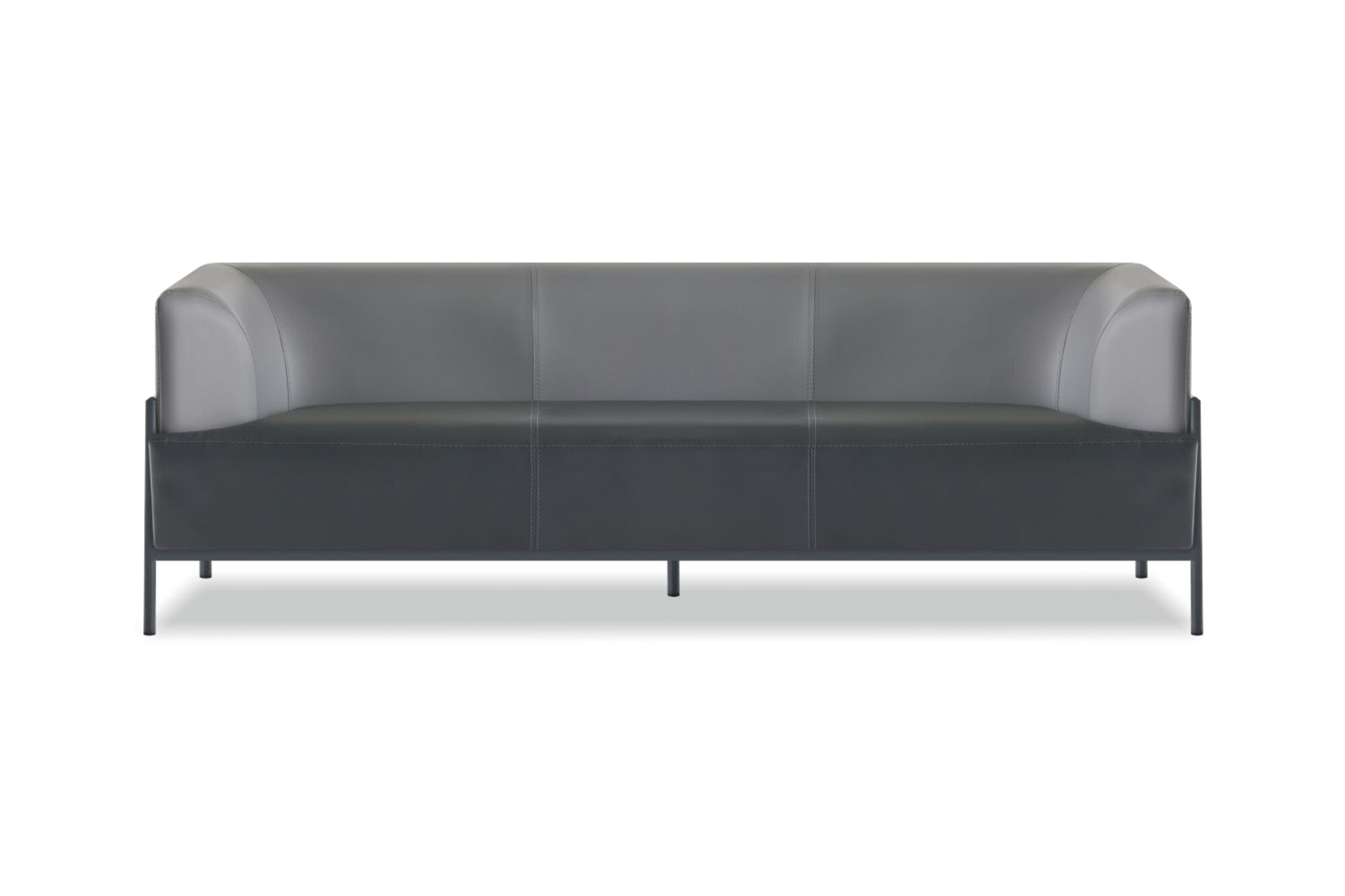 Schwarzer Arbeitszimmer 3-Sitzer Leder Sitzmöbel Universeller Dreisitzer