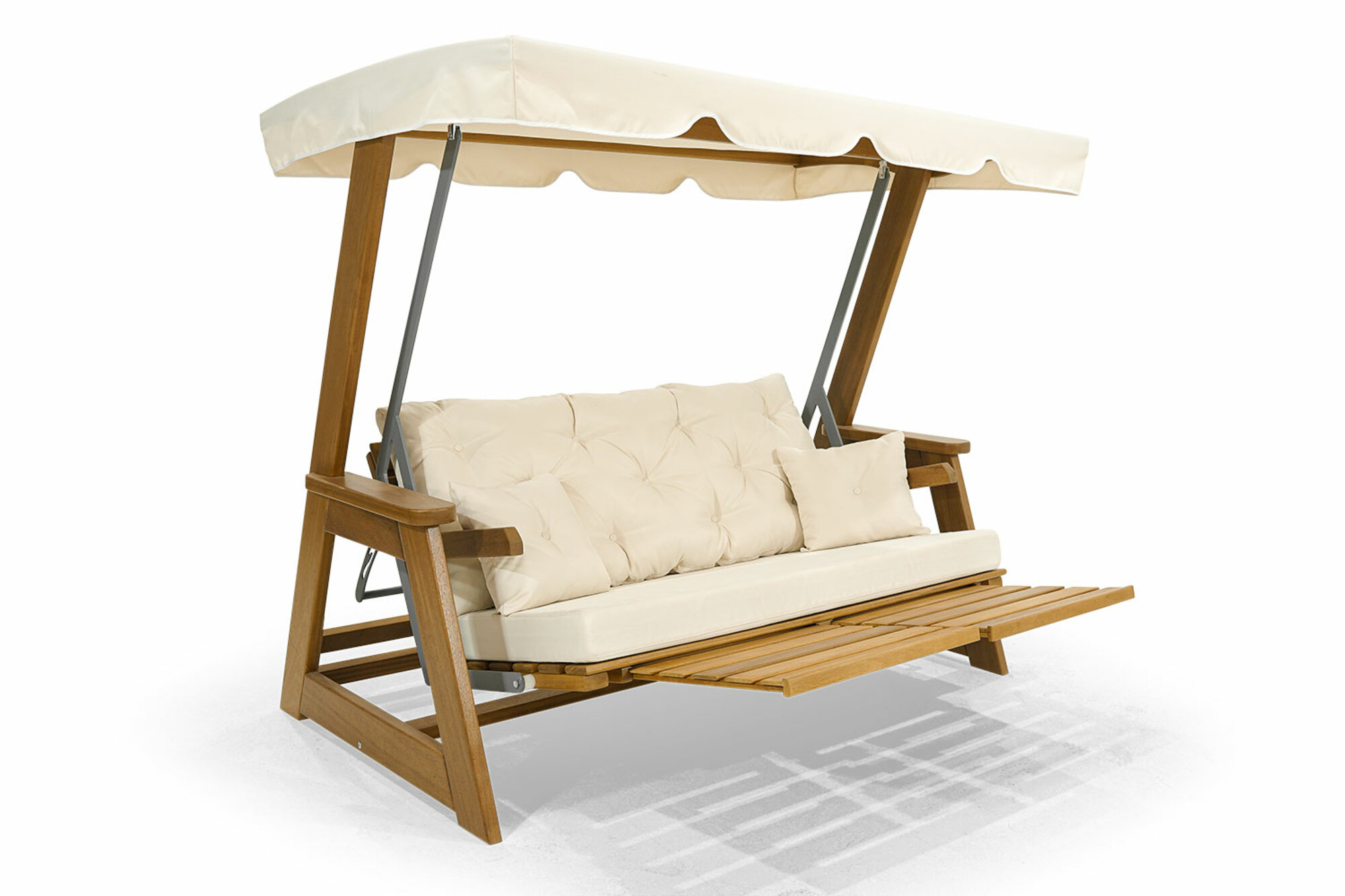 Hellbraune Gartenschaukel Moderne Outdoor-Schaukel Exklusive Holz Möbel