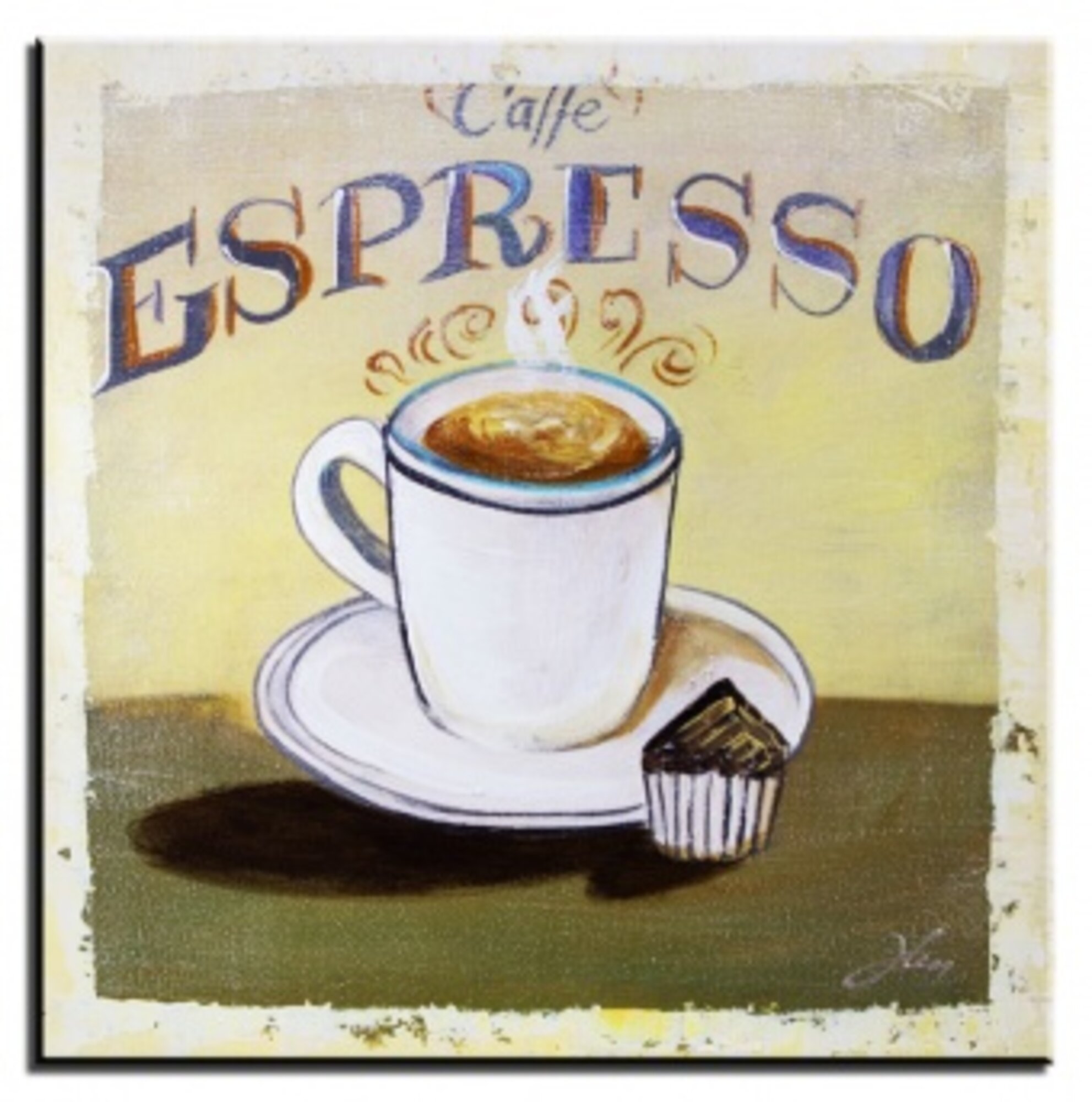 Caffè Espresso Handarbeit Ölbilder Gemälde Leinwand Ölbild Bild G16349