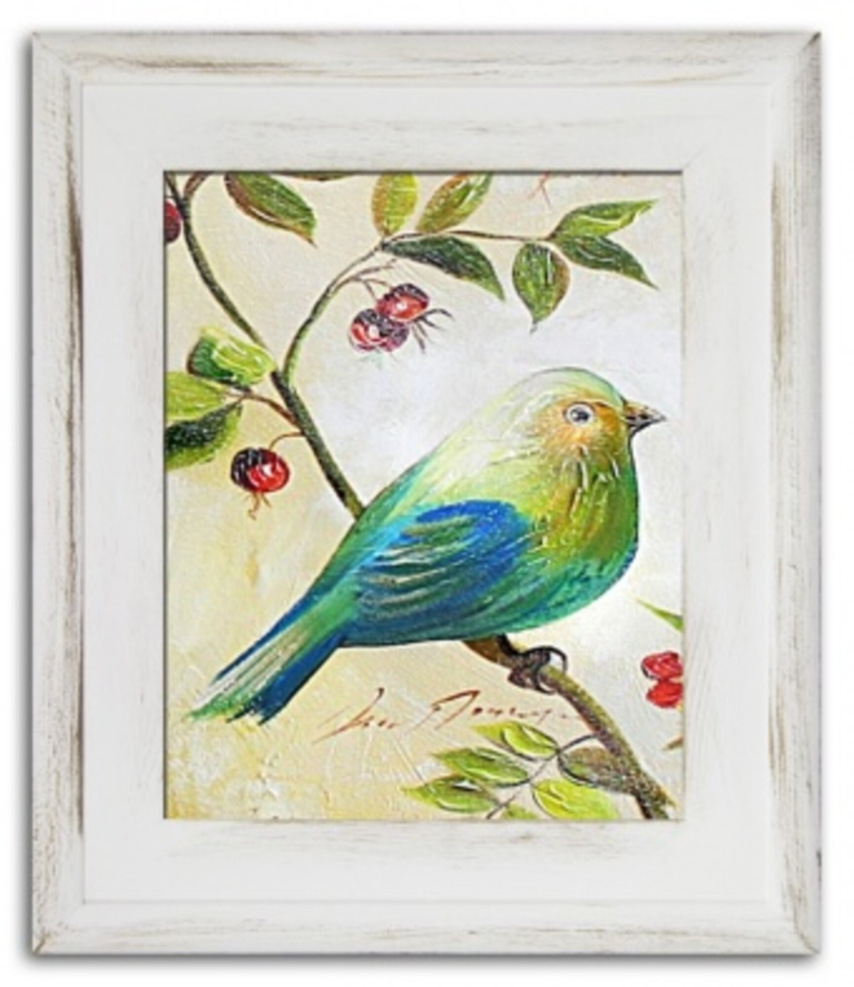 "Der grüne Vogel" Handarbeit Ölbilder Gemälde Leinwand Ölbild Bild G02338