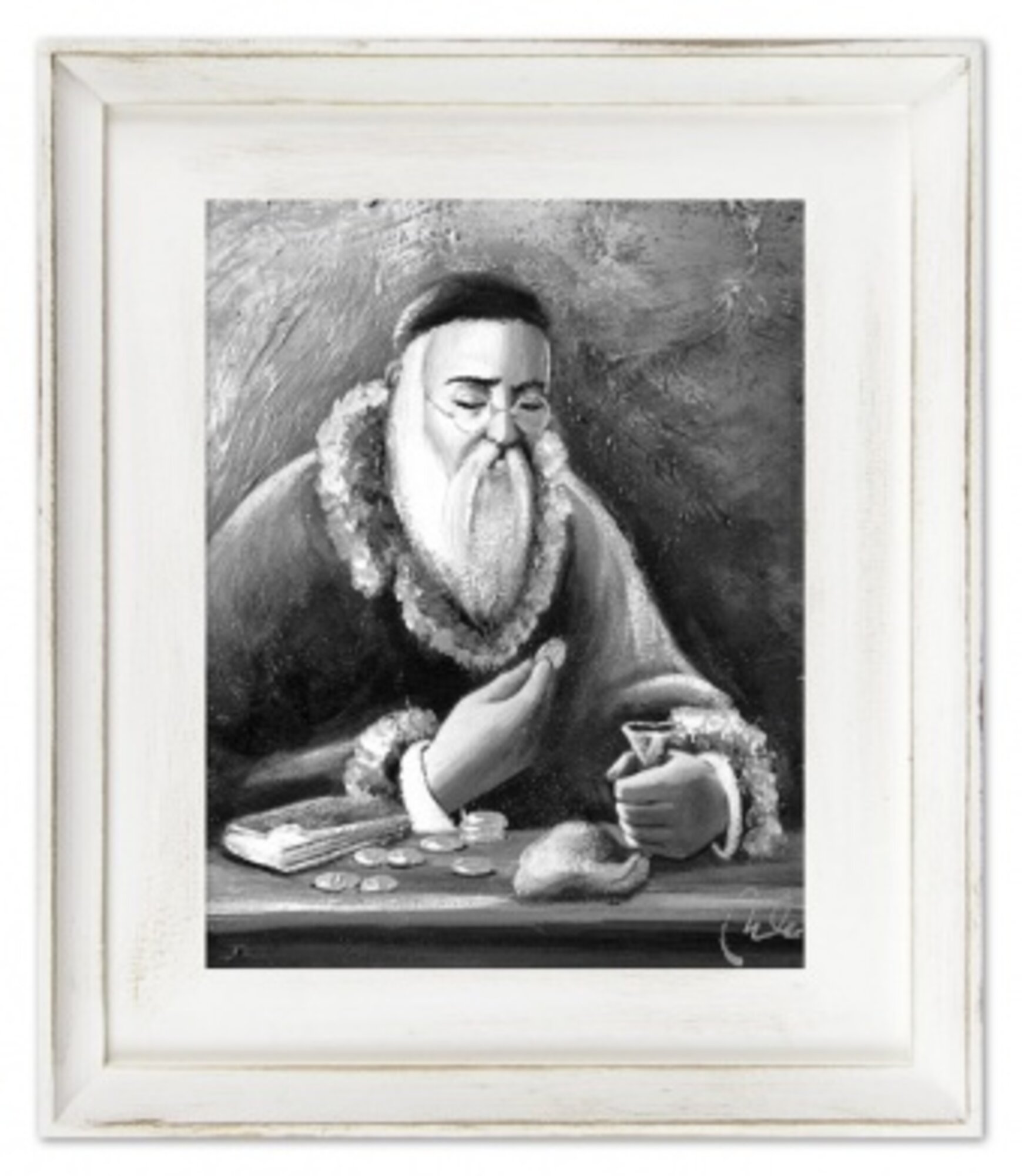Der genussvolle Greis Handarbeit Ölbilder Gemälde Leinwand Ölbild G16360