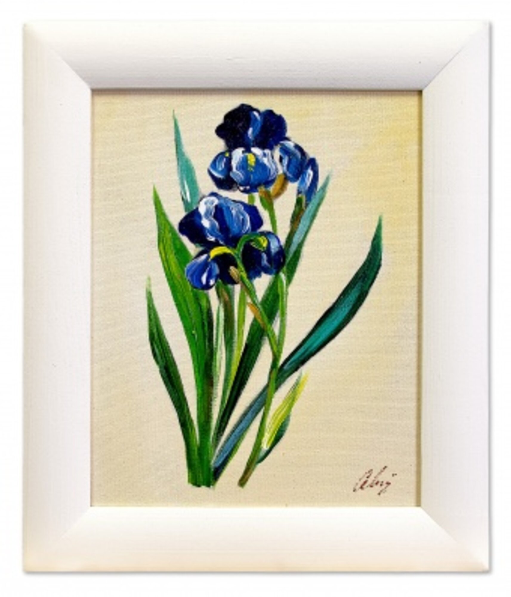 Blaue Iris Handarbeit Ölbilder Gemälde Leinwand Ölbild Bild Bilder G04280