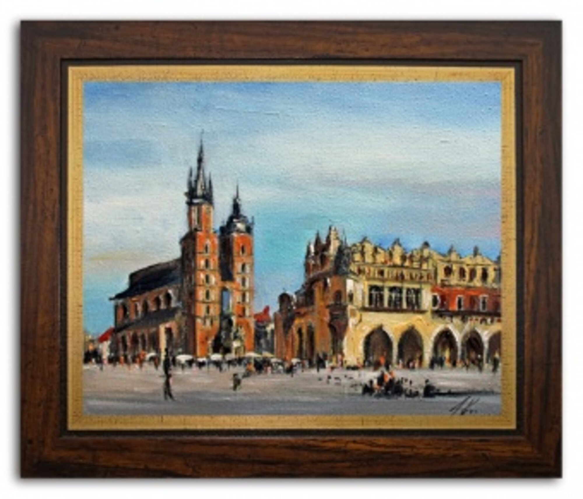 Marktplatz in Krakau Handarbeit Ölbilder Gemälde Leinwand Ölbild G102782
