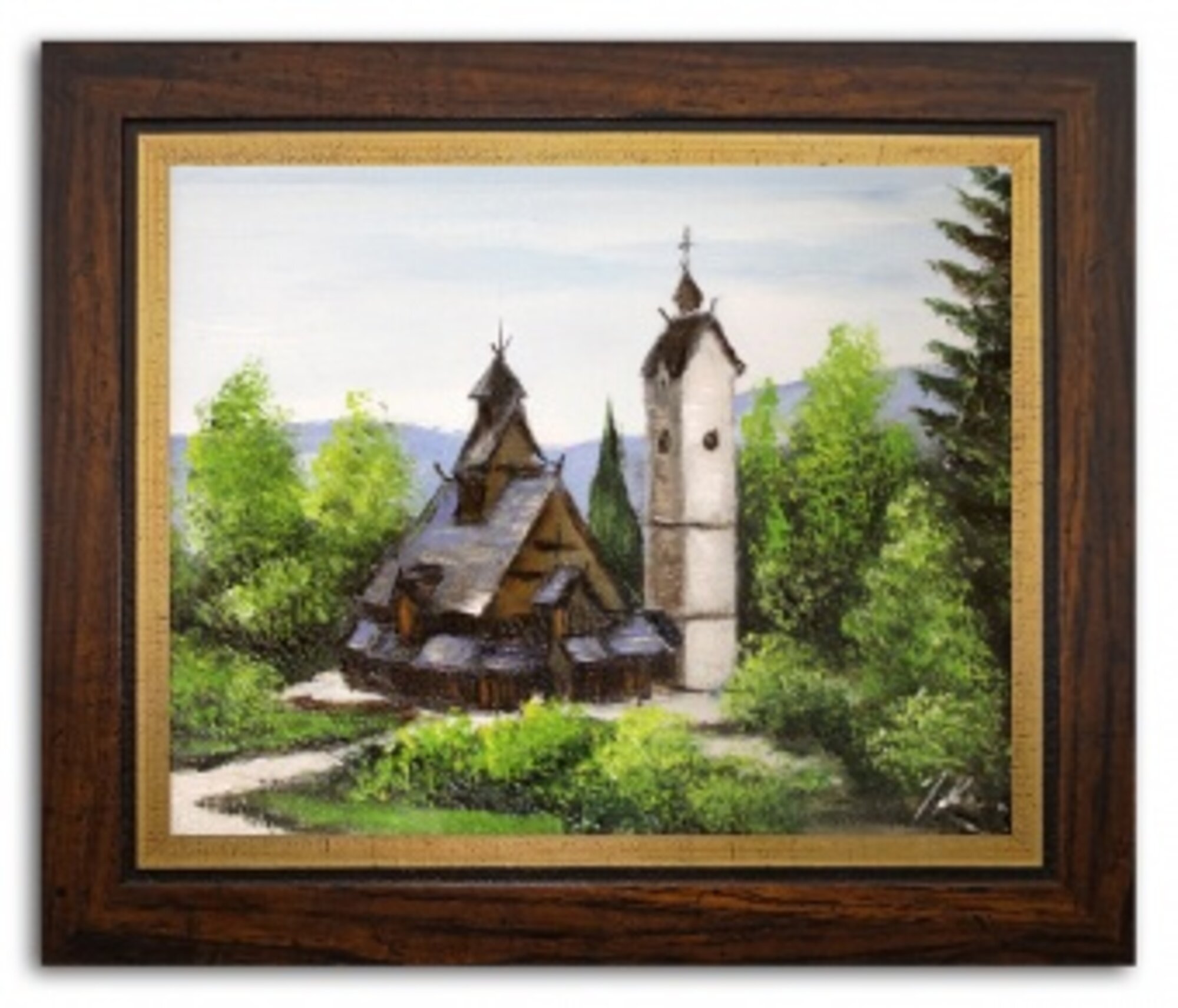 Dorf in der Natur Handarbeit Ölbilder Gemälde Leinwand Ölbild G102656