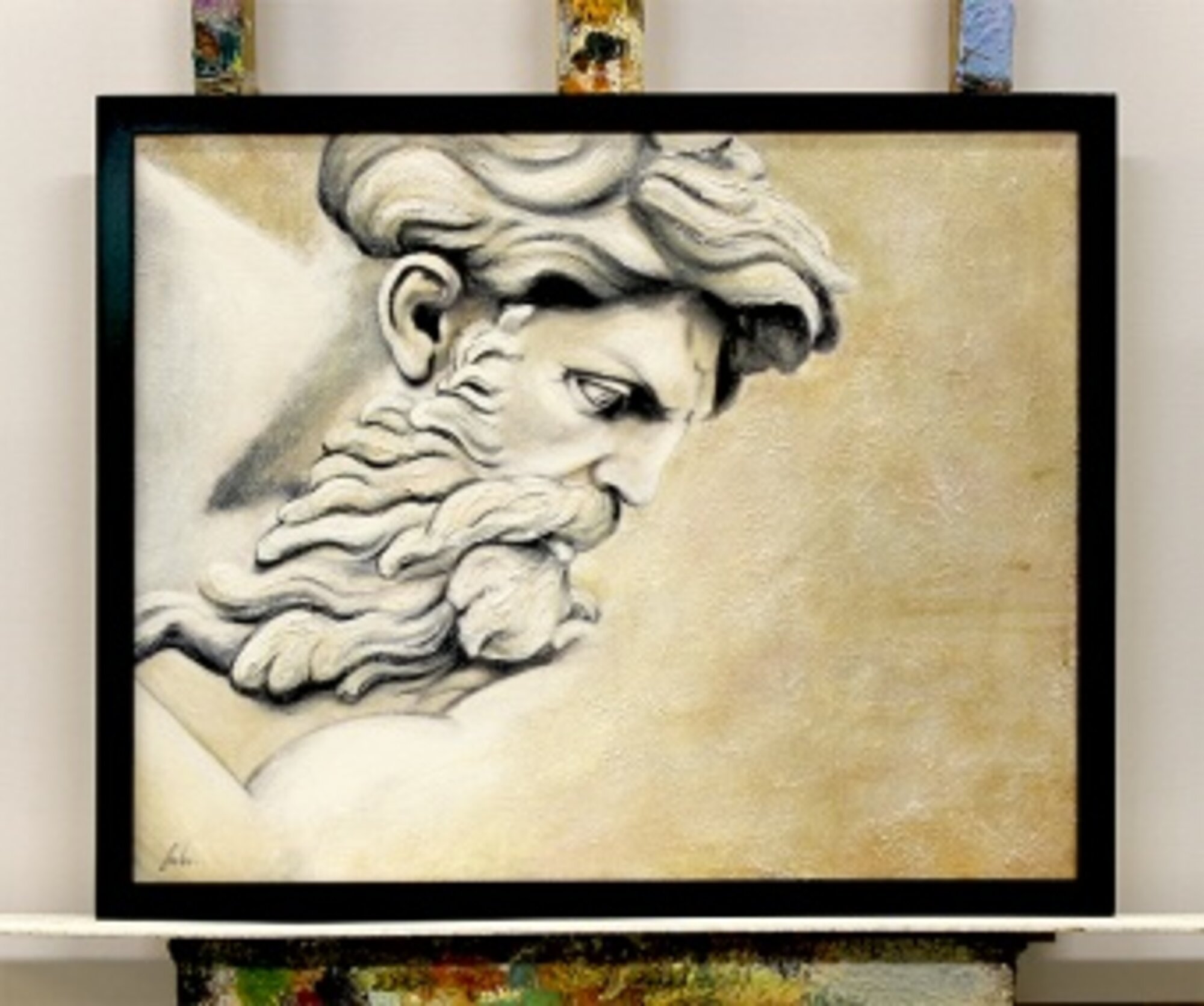 „Der weise Alte“ Handarbeit Ölbilder Gemälde Leinwand Ölbild Bild G117408