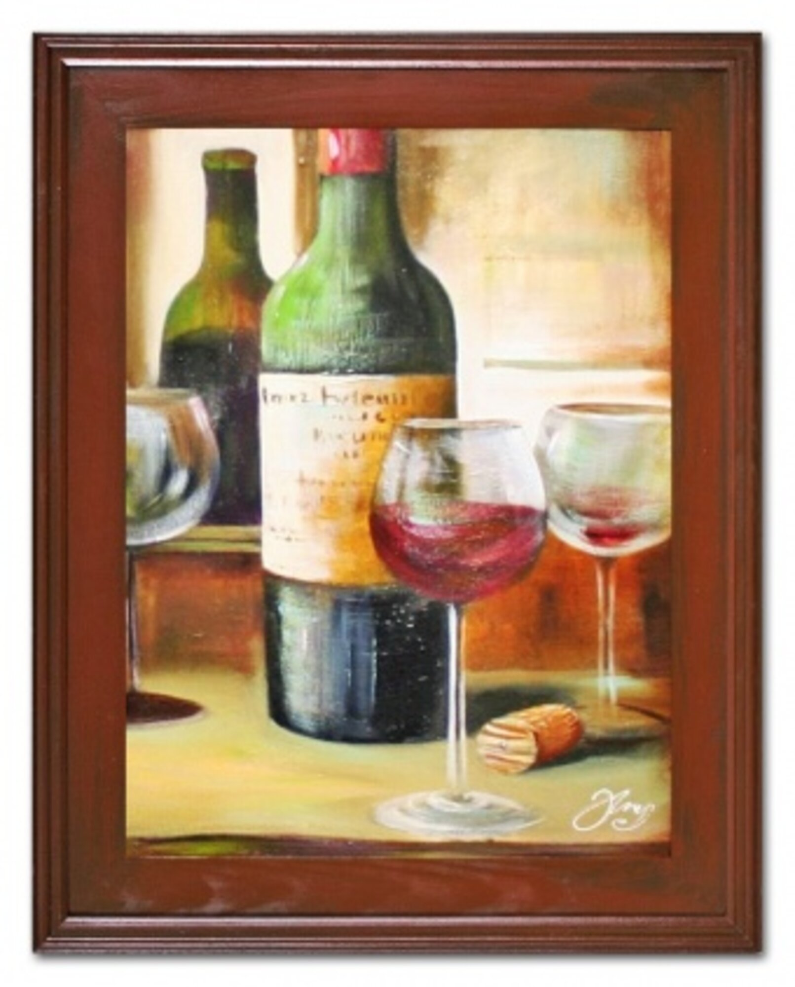 Wein und Gläser Handarbeit Ölbilder Gemälde Leinwand Ölbild Bild G15343