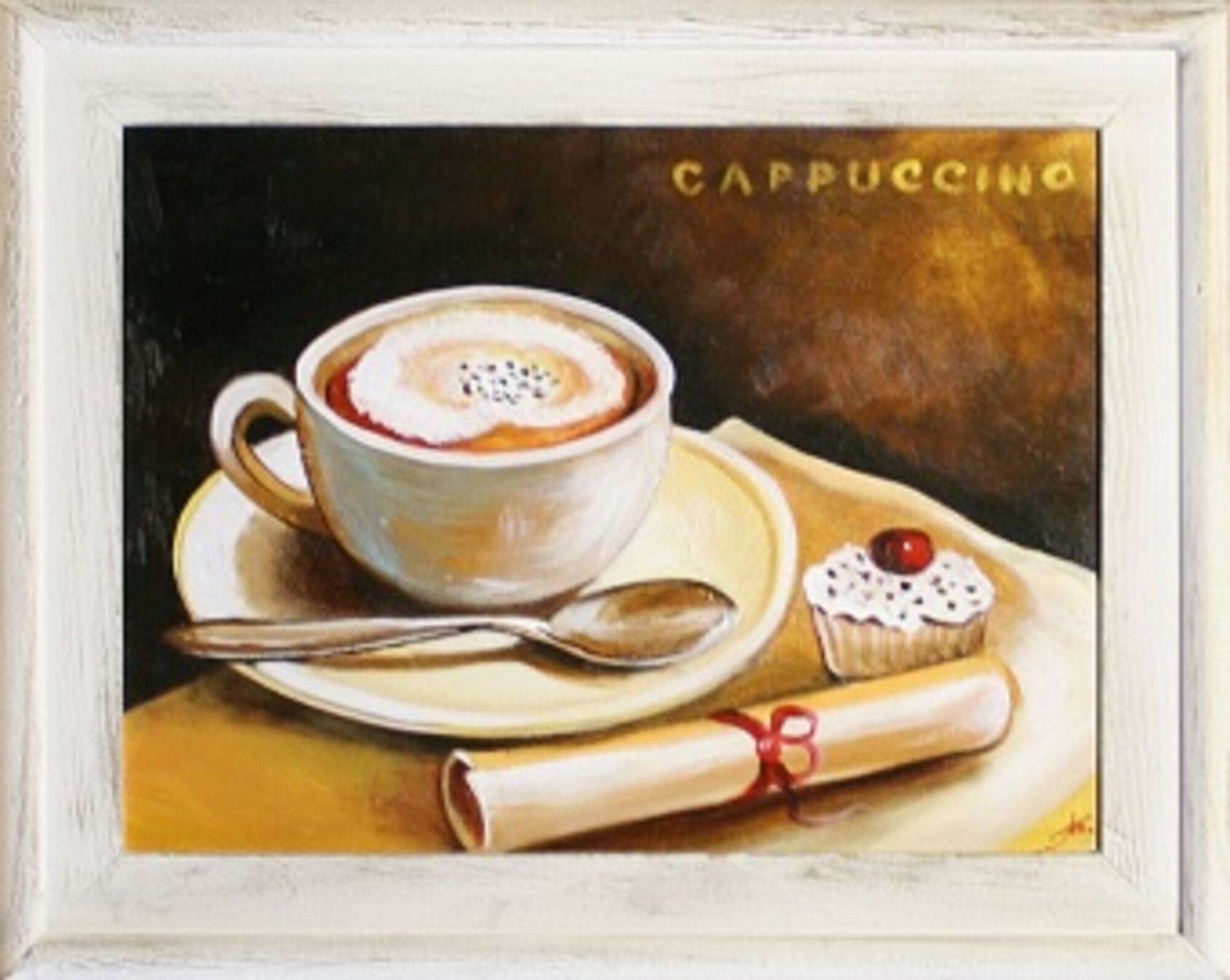 Cappuccino-Kunst Handarbeit Ölbilder Gemälde Leinwand Ölbild Bild G15338