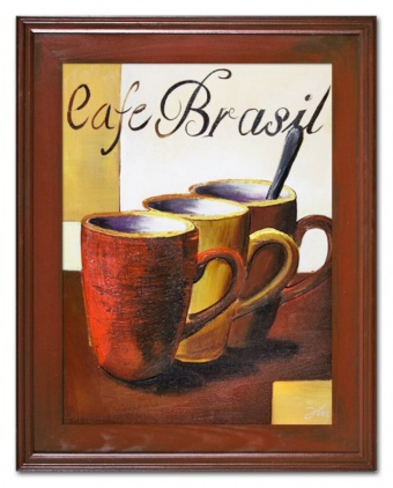 Café Brasil Handarbeit Ölbilder Gemälde Leinwand Ölbild Bild G16228