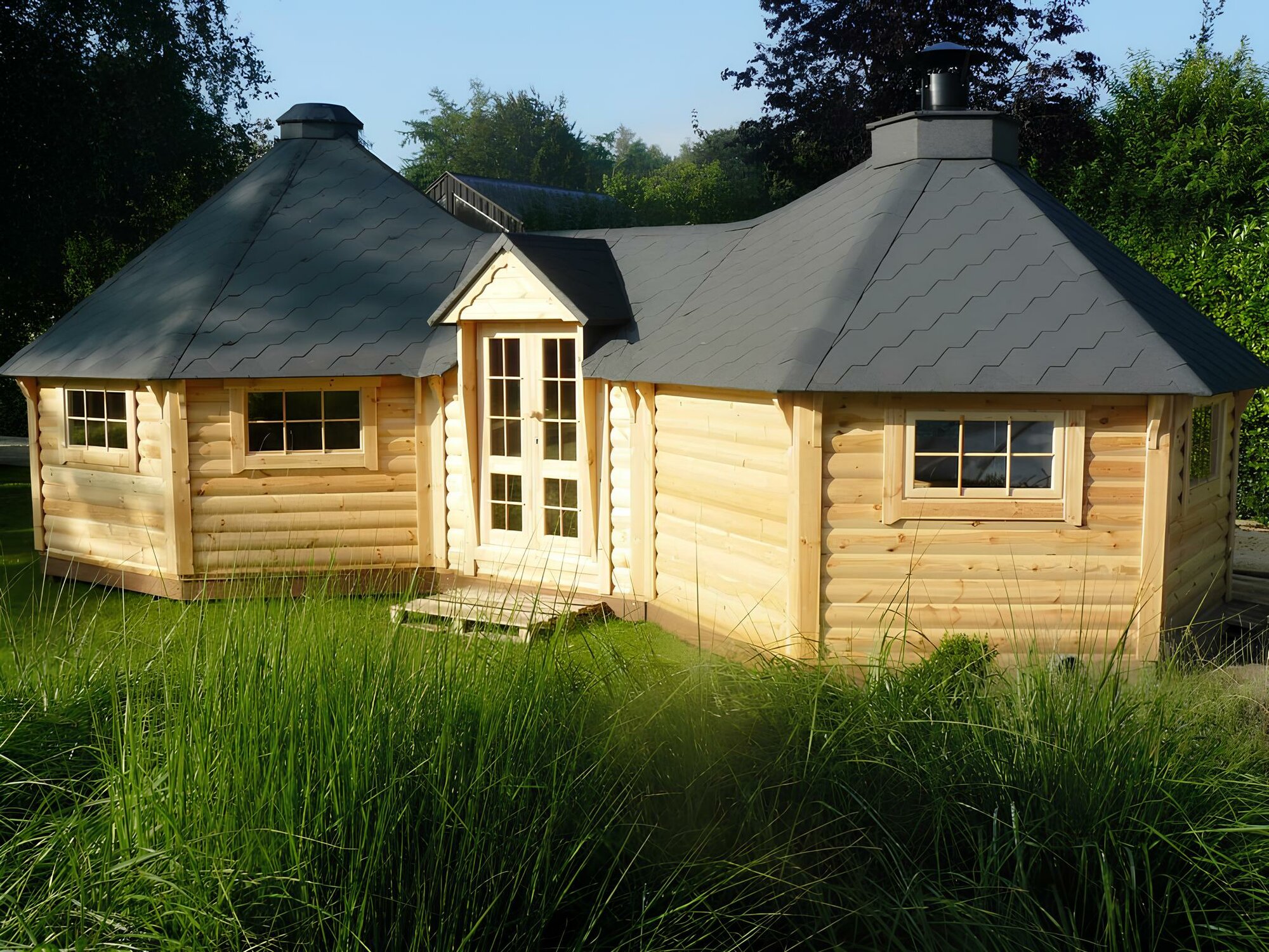 Hütte Haus Doppel Grillkota Gartenlaube Camping Häuser Berghütte Hütten
