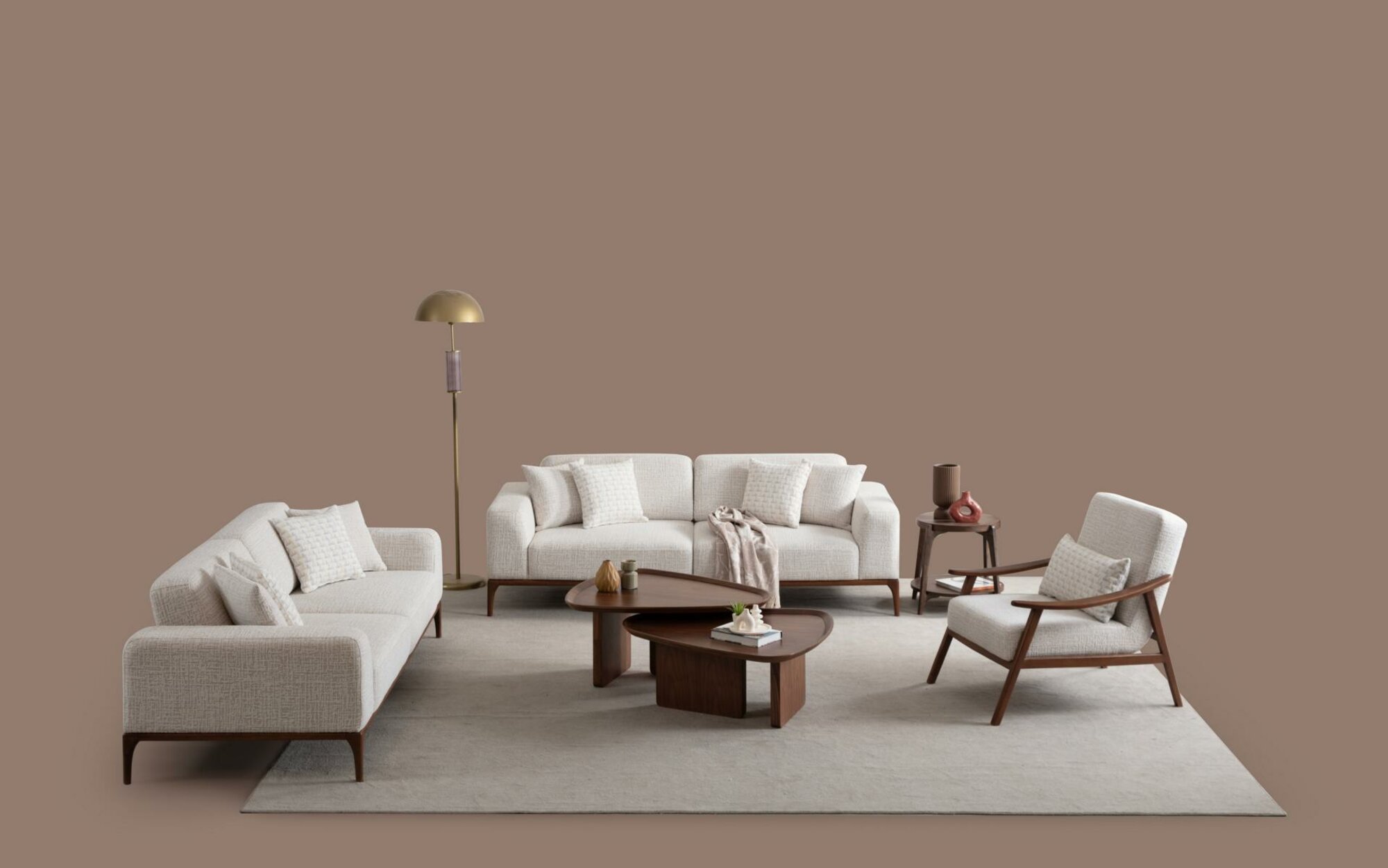 Sofagarnitur 3+3+1 Sitzer Wohnlandschaft Sofa Couch Polster Garnitur Sofas Leder