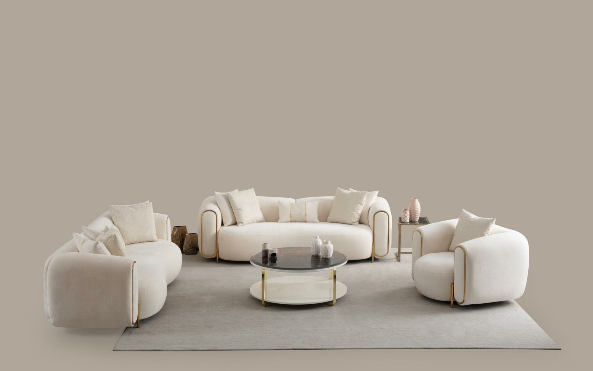 Sofagarnitur 3+3+1 Sitzer Set Design Sofa Polster Couchen Couch Modern Luxus Neu
