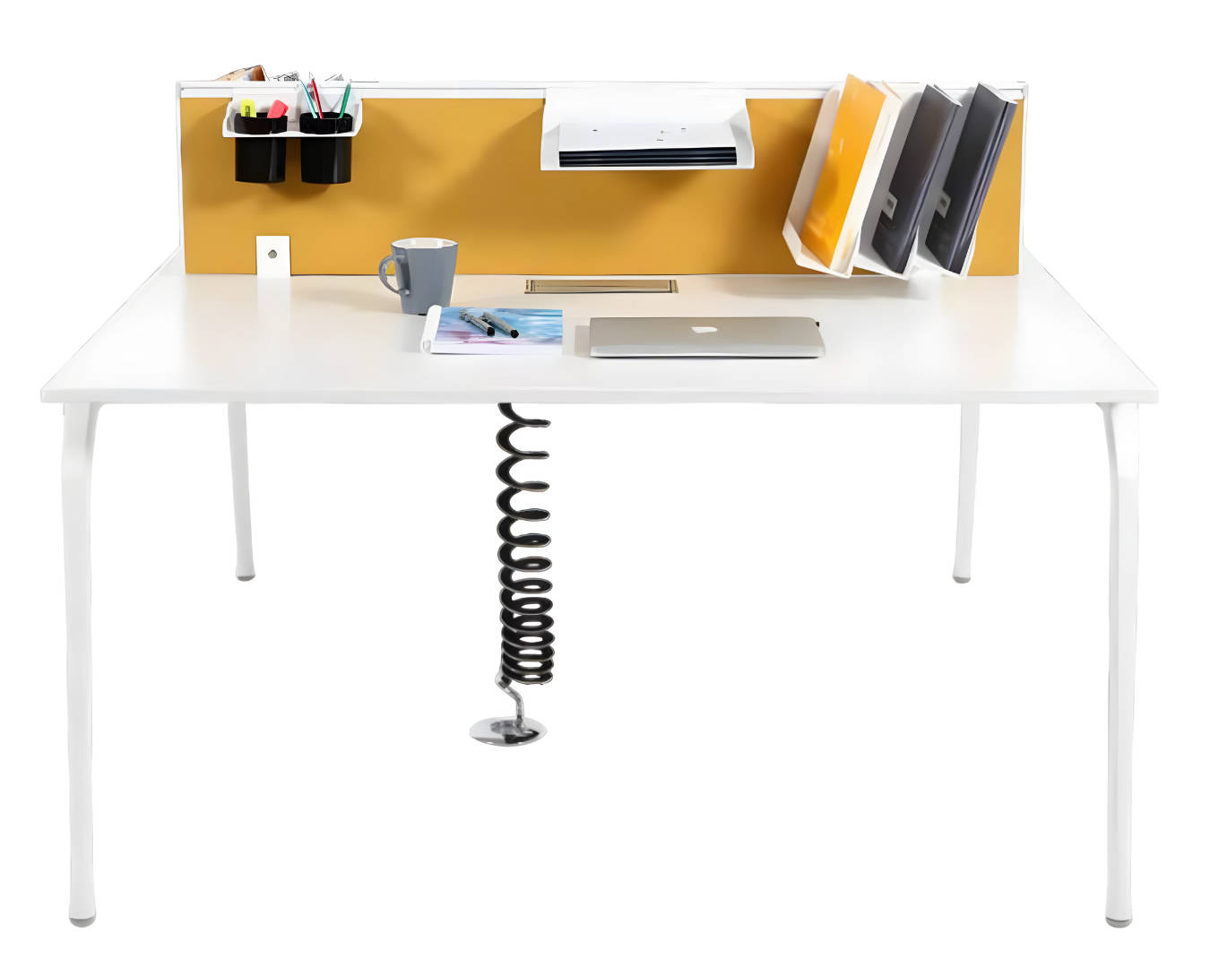 Stilvolle Trennwand Tischteiler Schreibtisch textile Trennwand gelb