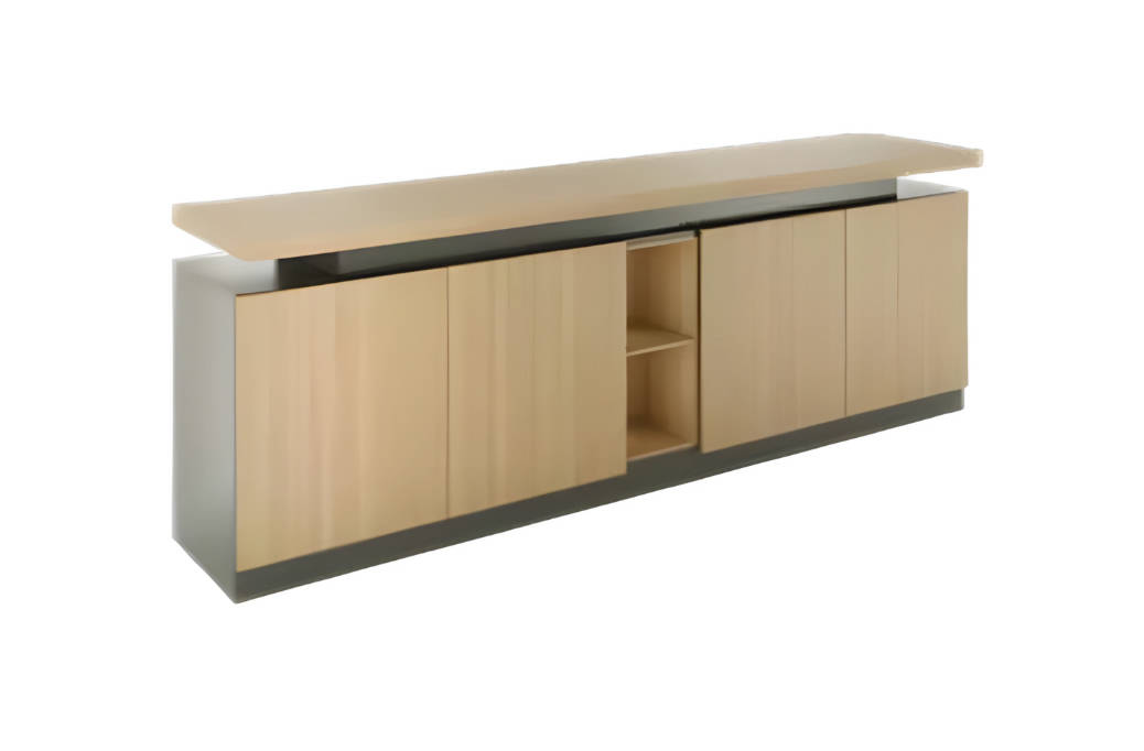 Stilvoller Aktenschrank Grau Braun Büromöbel Holzregal Arbeitsumgebung