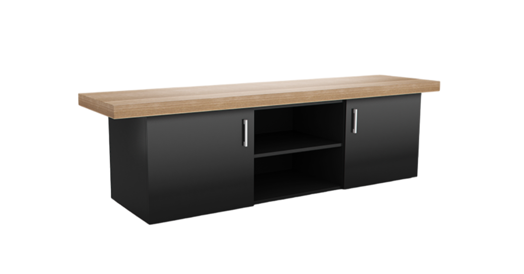 Moderne Kommode TV Büromöbel Luxus Holz Schwarz Braun Arbeitsumgebung