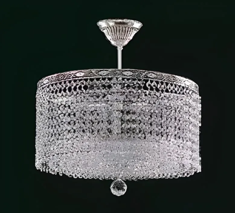 Runde Deckenlampe Kristall Deckenleuchter Luxus Silber Kronleuchter Lüster