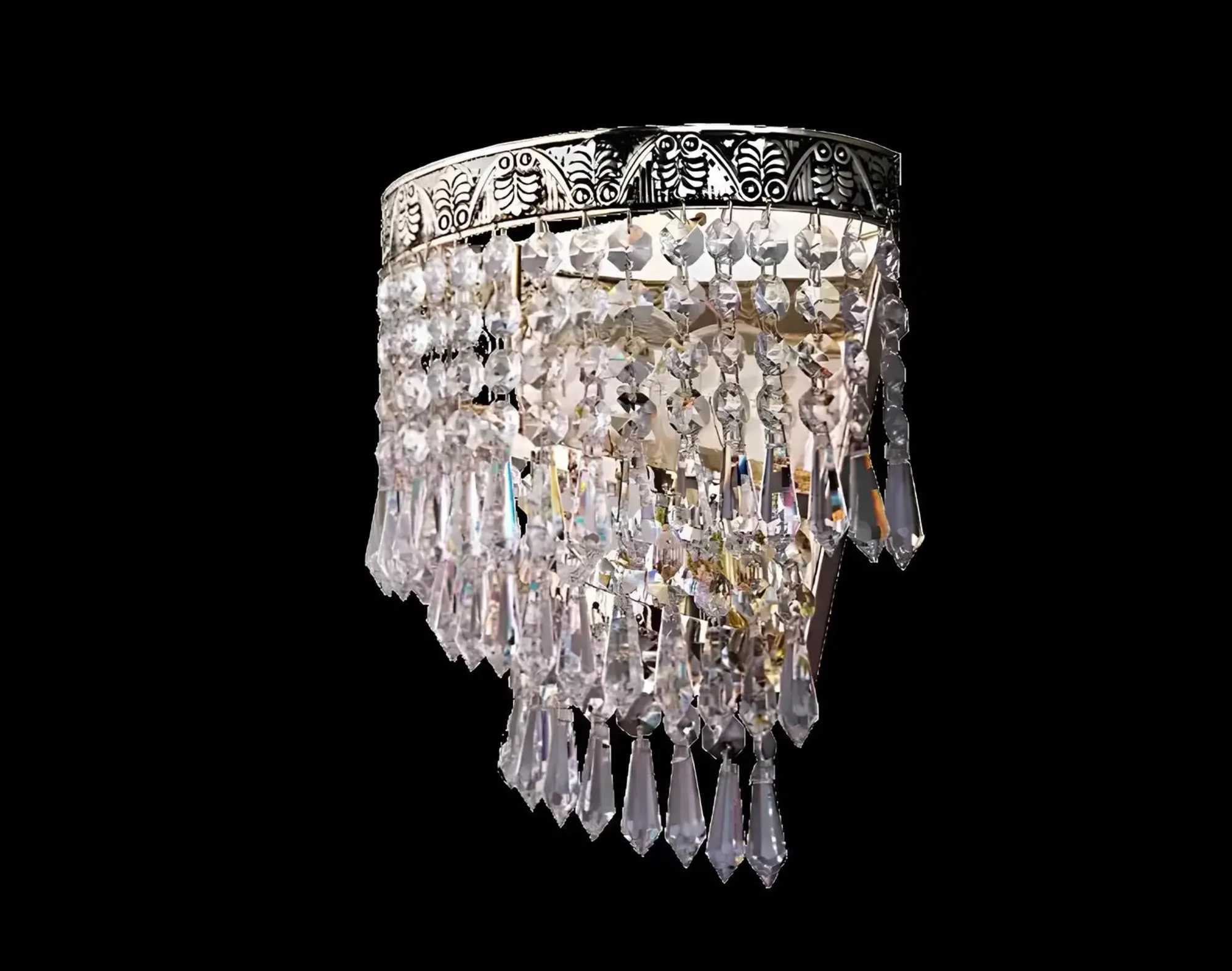 Kronleuchter Deckenleuchter Luxus Silber Deckenlampe Lüster Kristall
