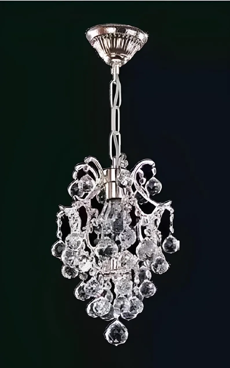 Luxus Deckenleuchter Lüster Kronleuchter Deckenlampe Kristall Silber