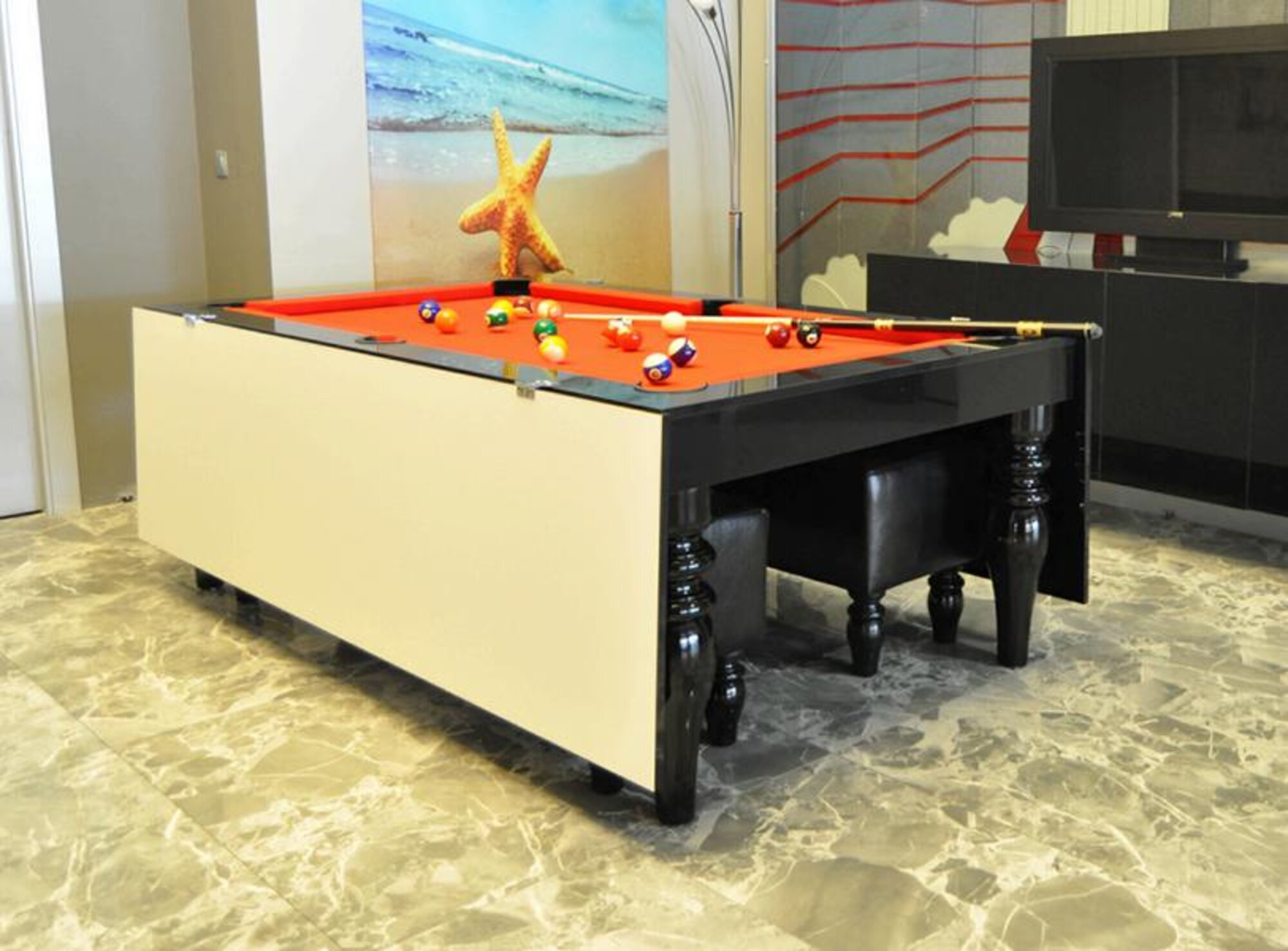 Esstisch Billardtisch 2 in 1 Billardtische Pooltisch Spieltische Holz 7ft