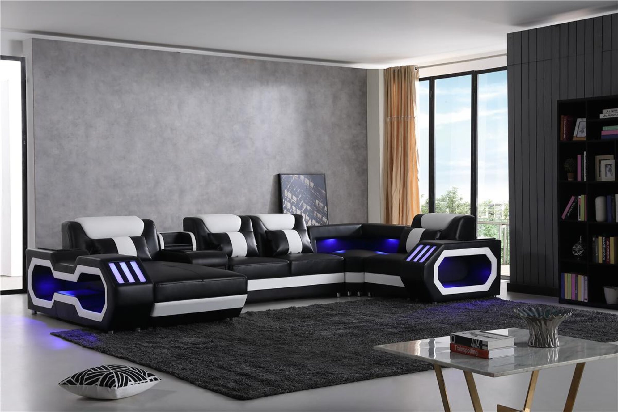 Mega große Wohnlandschaft - Beleuchtungs System Sofa Polster Neu Couch jvmoebel®