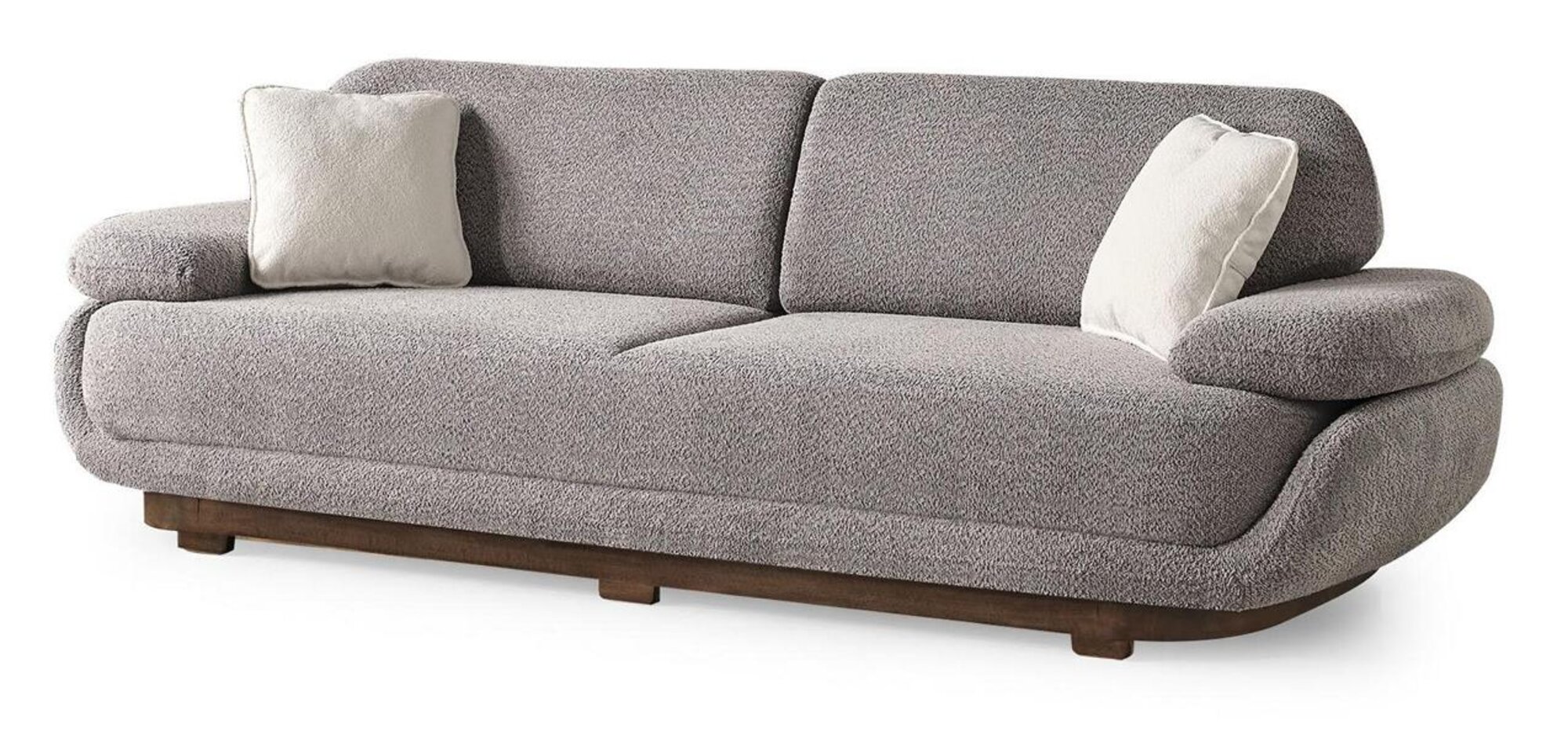 Grau Dreisitzer Sofa Couch Polstermöbel Moderne Design Textil Einrichtung