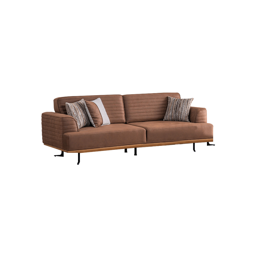 Elegantes Braunes Dreisitzer-Sofa mit Modern Design für Wohnzimmer
