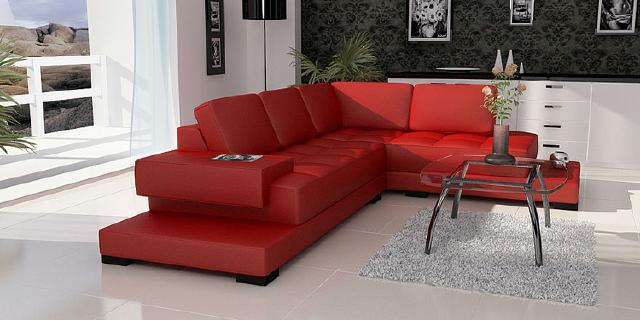 ECKSOFA LEDERSOFA Sofa GARNITUR ECK COUCH WOHNLANDSCHAFT Polster Neu Mod. 3900