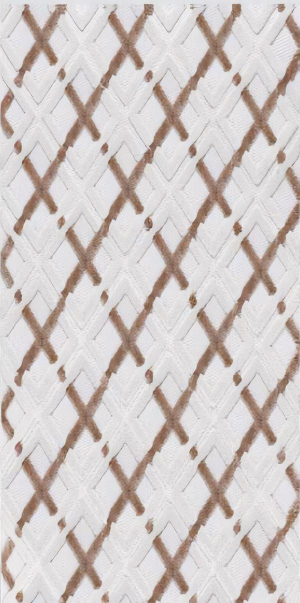 Weiß mit Braunen Linien Teppich Kurzflor Modern Wohnzimmer Schlafzimmer