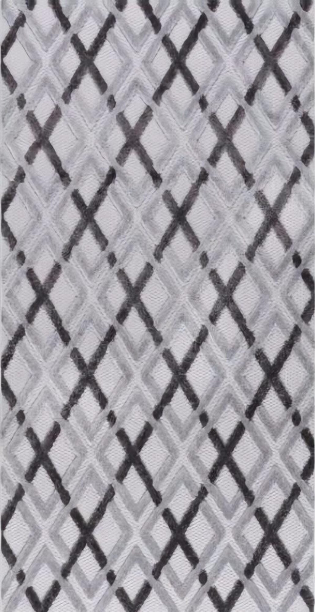 Grau-Schwarz Teppich Kurzflor Raute Design Wohnzimmer Arbeitszimmer Teppiche