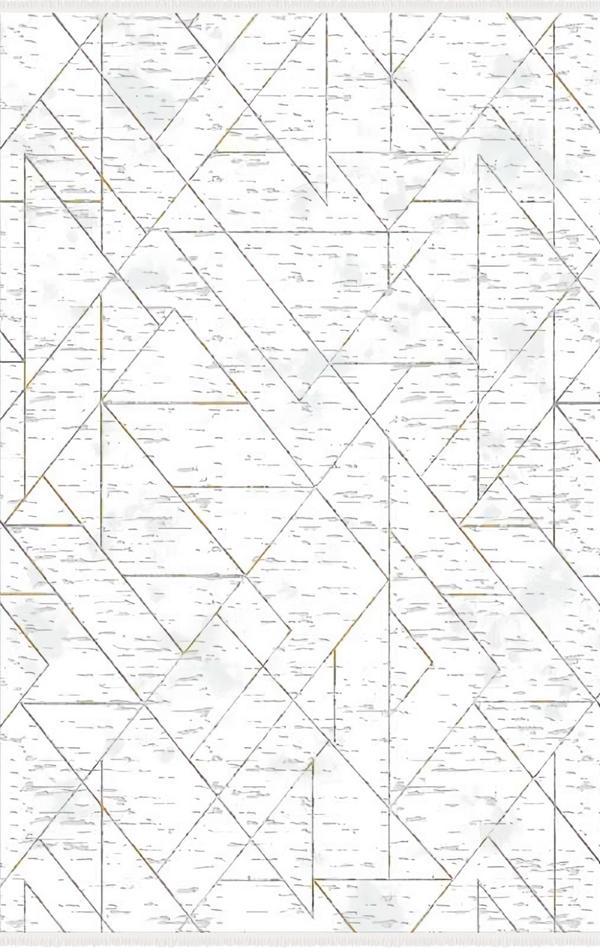 Teppich Weiß Bodenbelag Kurzflor Wohnzimmer Abstraktes Geometrisches 160 x 230