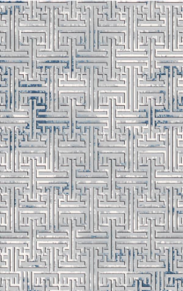 Wohnzimmerteppich Teppich Bodenteppich Kurzflor Geometrisches Muster Blau