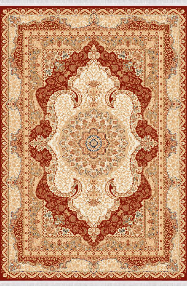Orientalisch Teppich Kurzflor Kunstfaserteppich Wohnzimmer Rot Beige 150x233