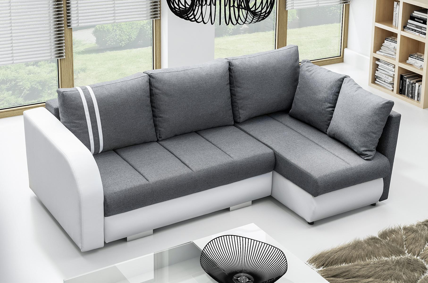 Sofa Schlafsofa Designer Sofa mit Bettfunktion + Bettkasten Ecksofa Couch NEU