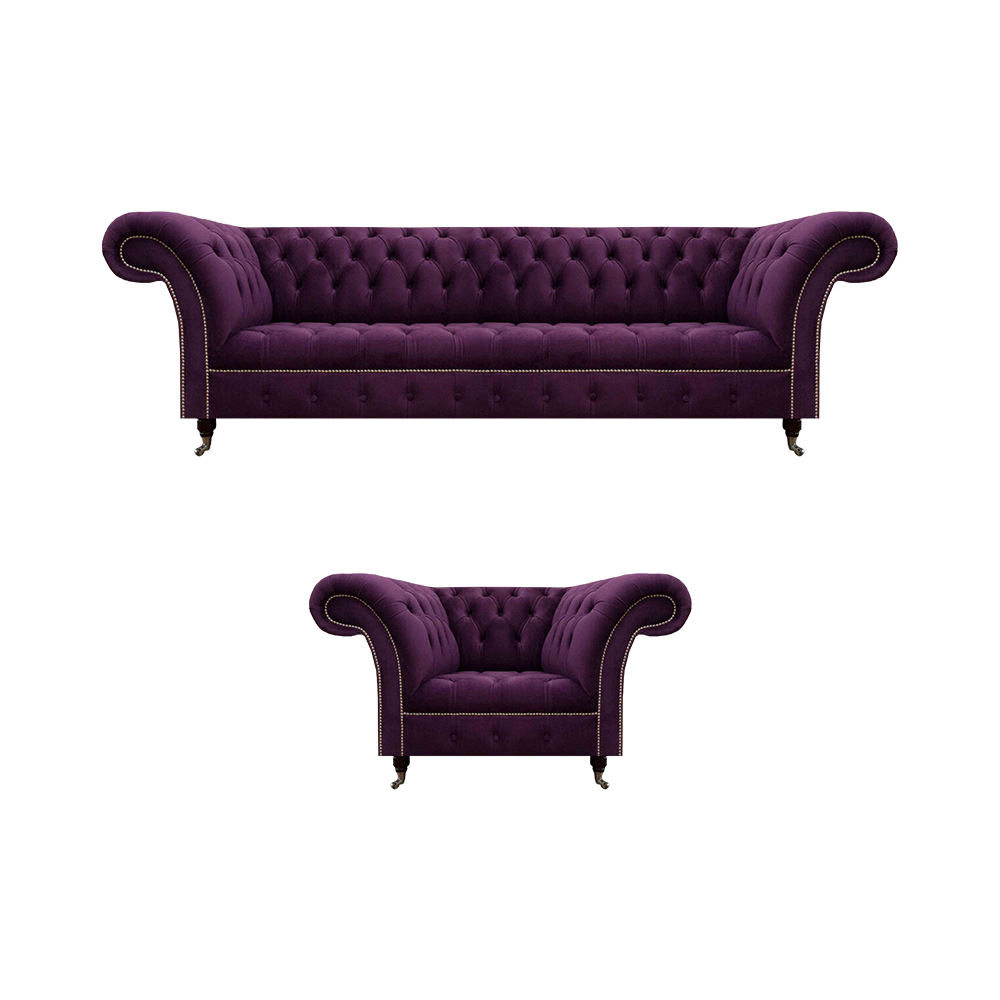 Polster Luxus Möbel Sofagarnitur 2tlg Design Lila Textilsofas Modern Design