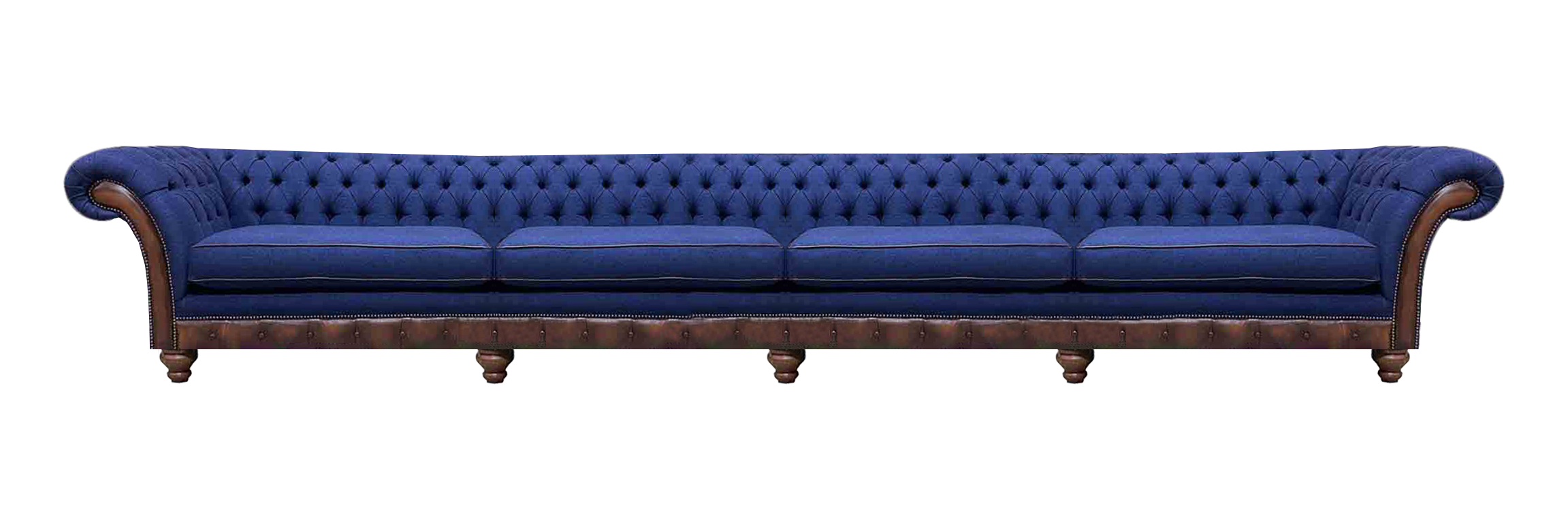 Blaues Chesterfield Wohnzimmer Viersitzer Sofa Exklusive Polstermöbel