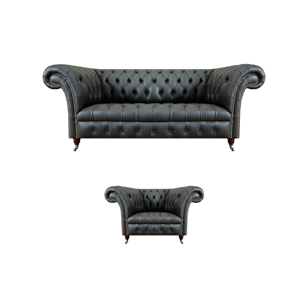 Wohnzimmer Grau Sofagarnitur 3+1 Sitzer Polstermöbel Luxuriöse Ledersofas