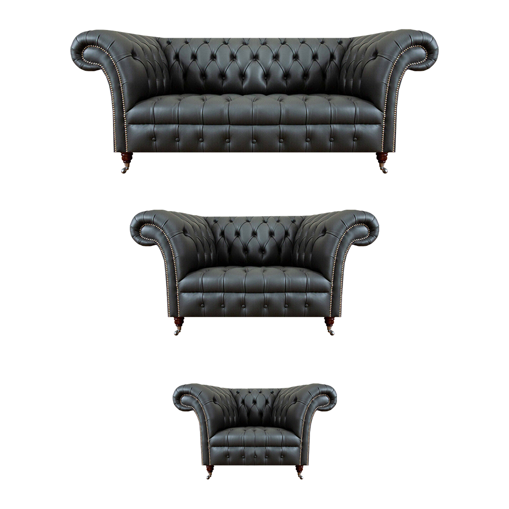 Moderne Sofagarnitur Set 3tlg Luxuriöse Wohnzimmer Leder Polstermöbel