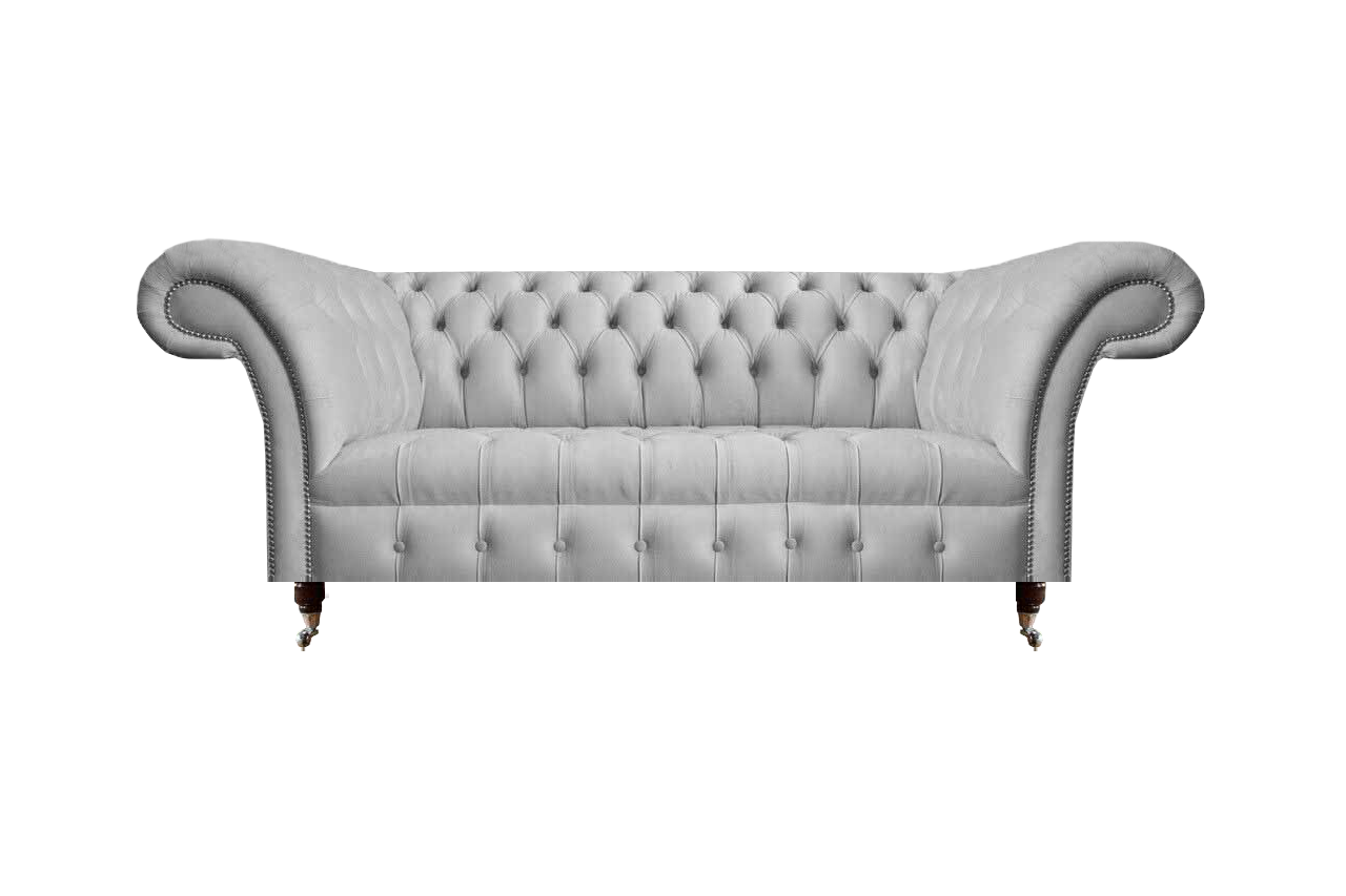 Chesterfield Grau Luxuriöse Sofa Dreisitzer Couch Polstermöbel Wohnzimmer