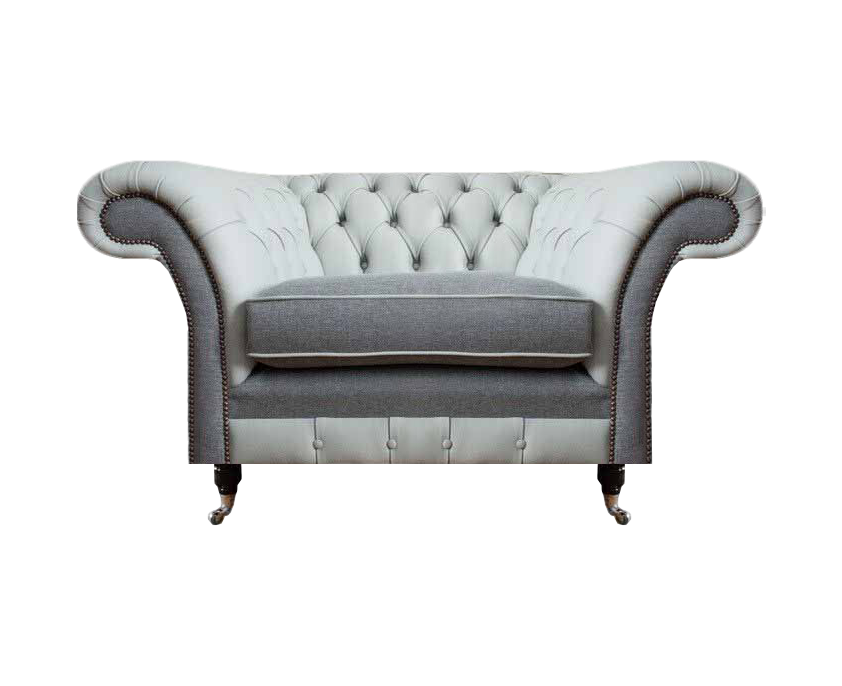 Chesterfield Grau Sessel Polstermöbel Design Moderne Stil Wohnzimmer