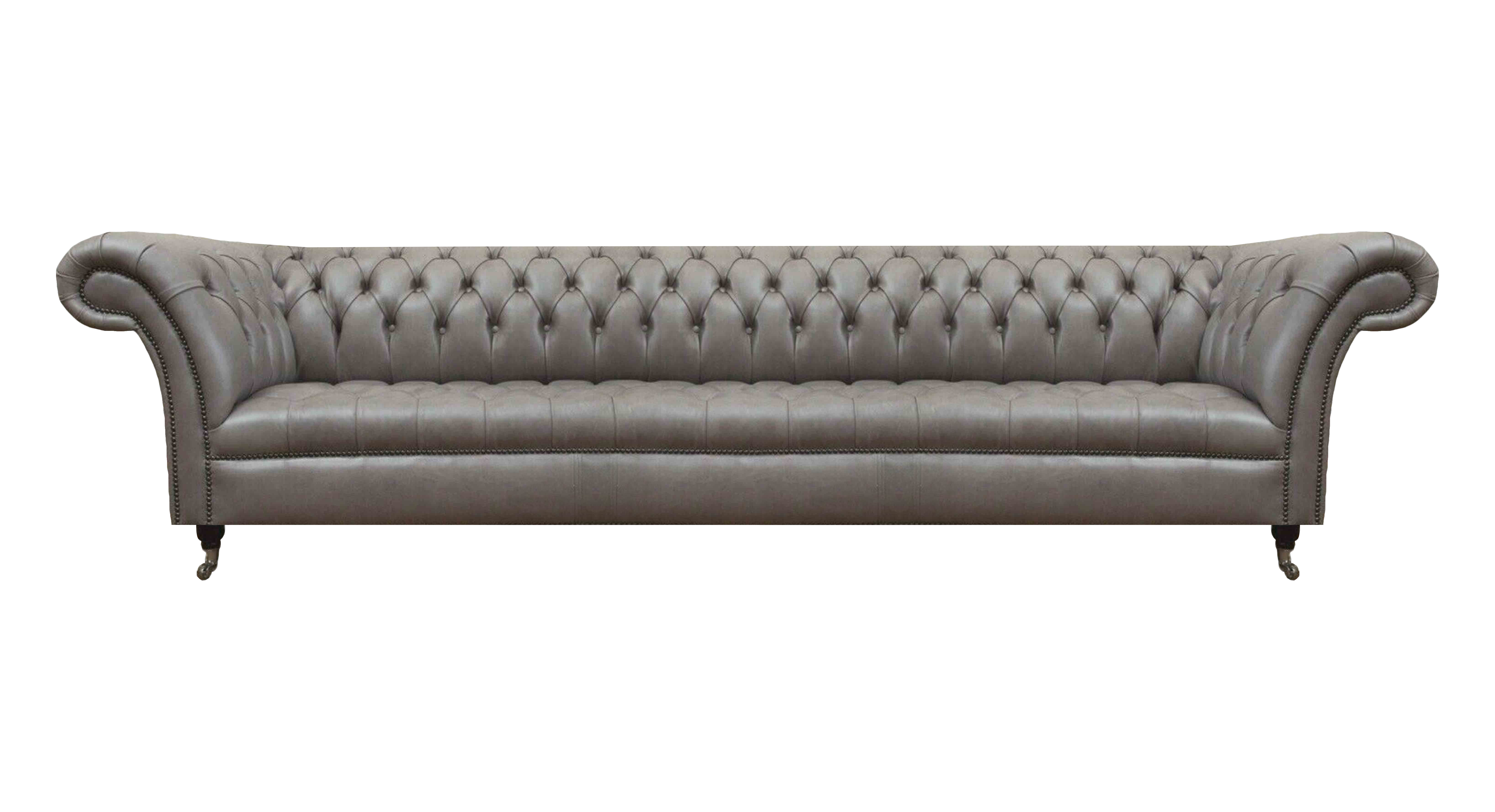 Moderner Chesterfield 4-Sitzer Luxuriöse Couch Ledermöbel Viersitzer