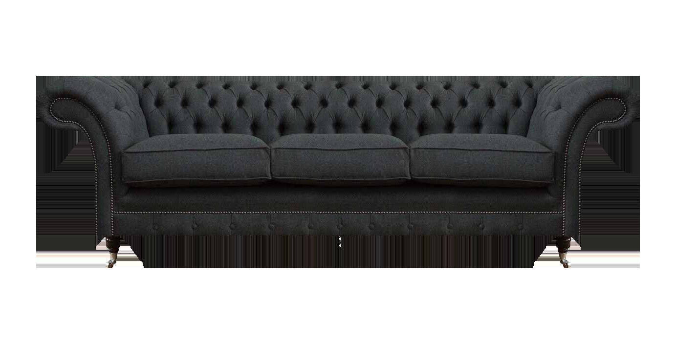 Robuste Chesterfield Graue Couch Wohnzimmer Dreisitzer Textil Möbel