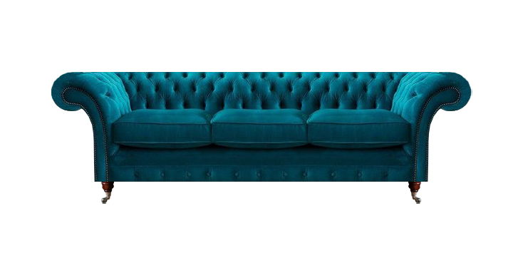 Wohnzimmer Luxus Dreisitzer Sofa Couch Chesterfield Stoff Polstersofa